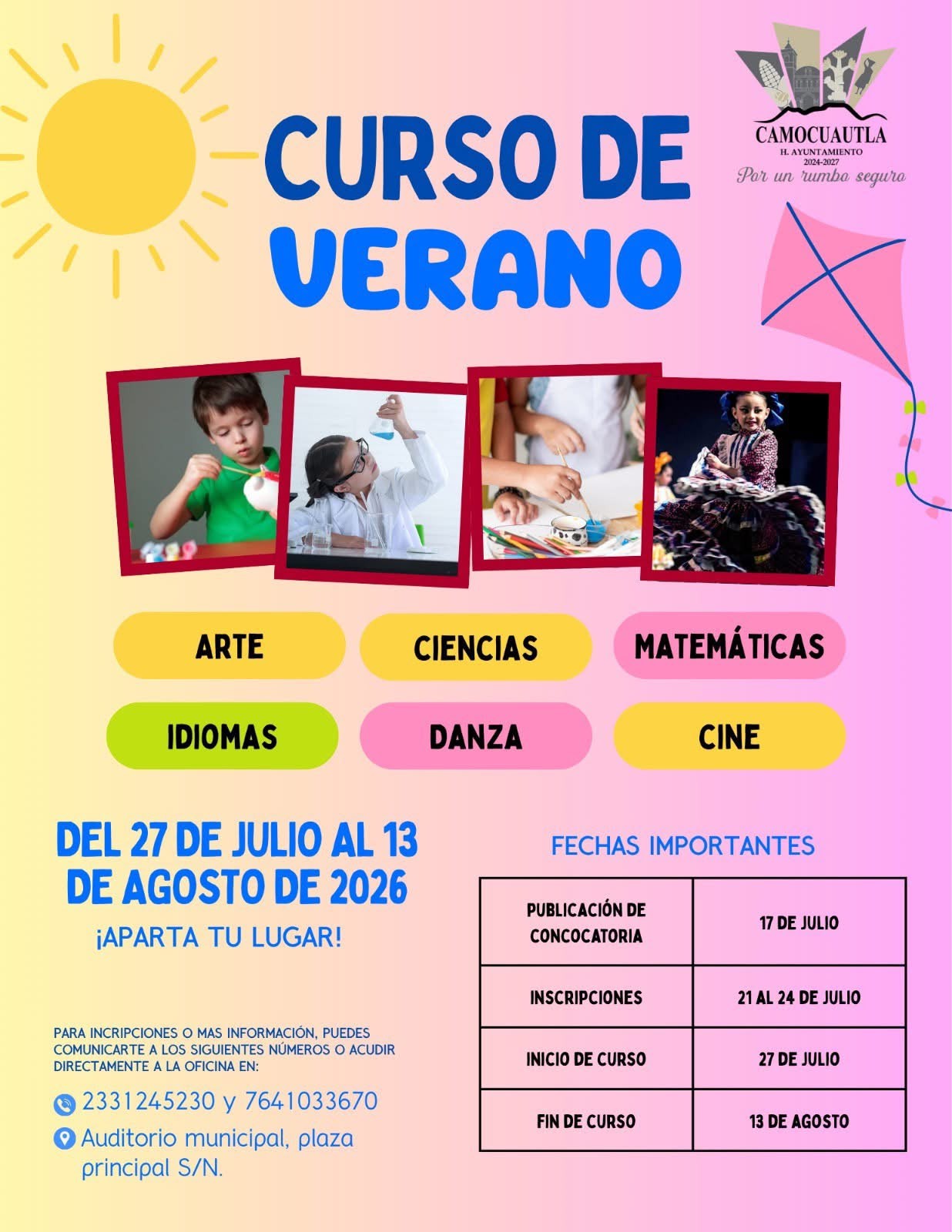 PARA MAYOR INFORMACION, COMUNÍCATE CON EL NUMERO DE CONTACTO QUE AQUÍ APARECE.